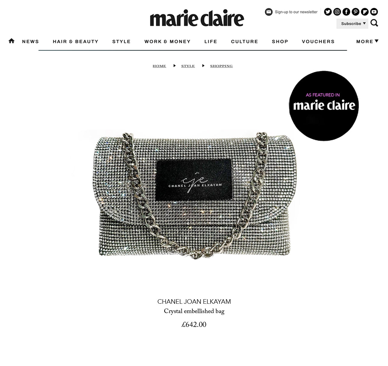 CRYSTAL EMBELLISHED CROSS BODY BAG